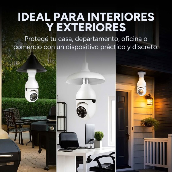 Cámara de Seguridad Vigilancia 360 Wifi Graba Audio X 3 Unid Color Blanco