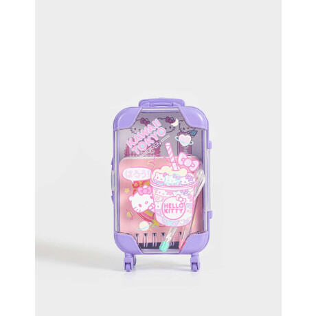 Set De Librería En Valija ''hello Kitty'' Violeta Lila