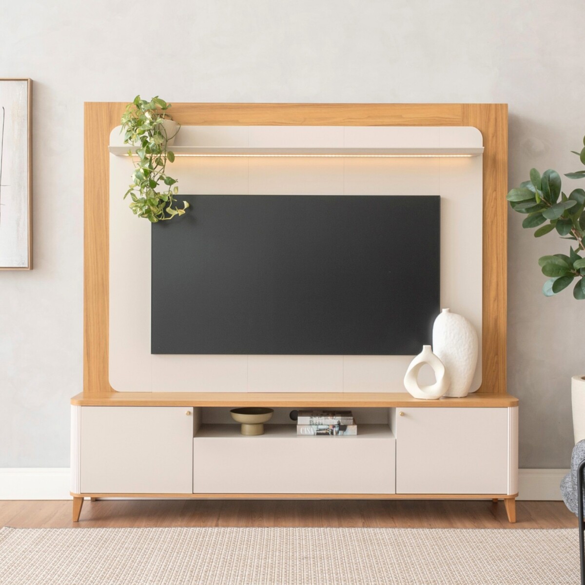 Modular para Tv Munique Nature/Blanco 