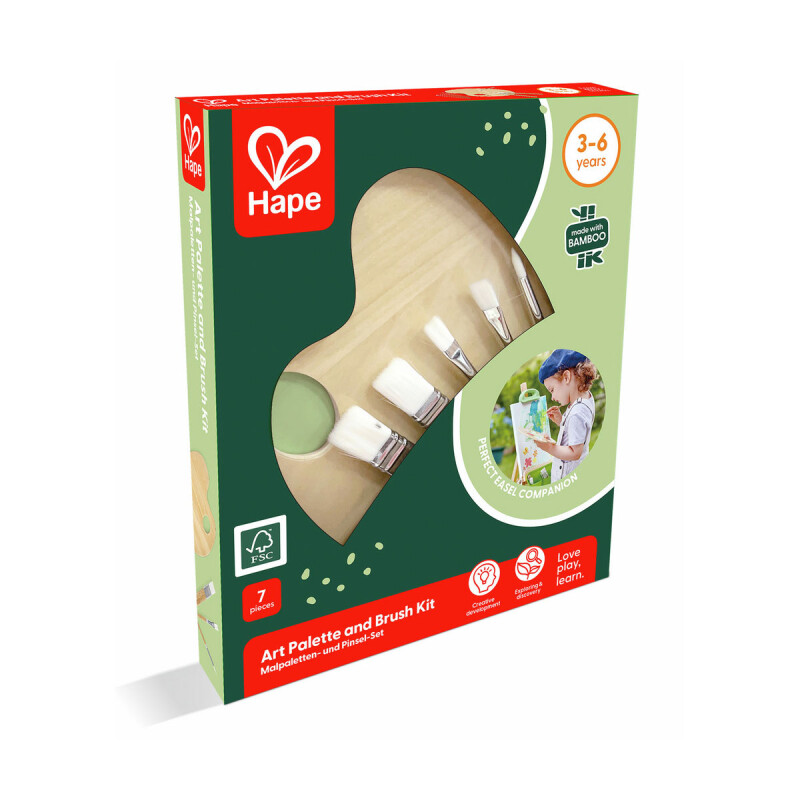 Kit artístico de pinceles y paleta Hape Kit artístico de pinceles y paleta Hape