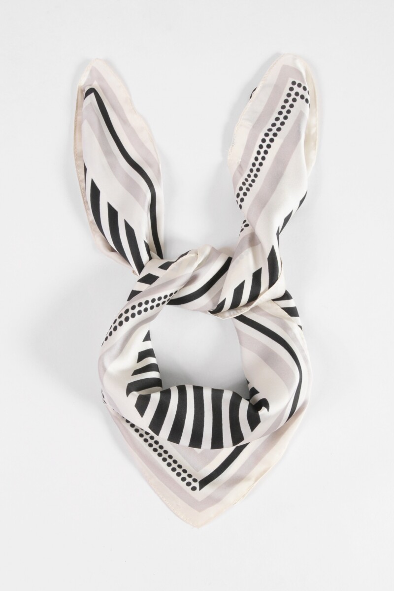 Pañuelo estampado bicolor beige