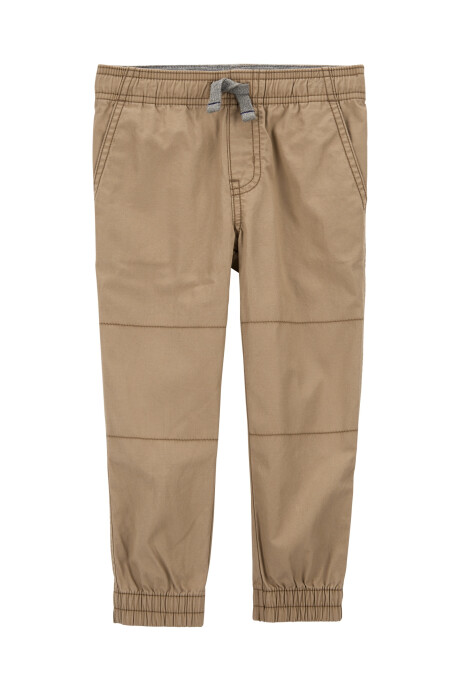 Pantalón de popelina khaki. Talles 6-24M Sin color