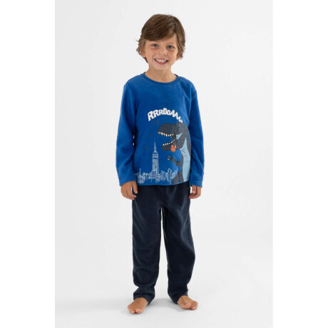 Pijama infantil polar dino rex Azul noche