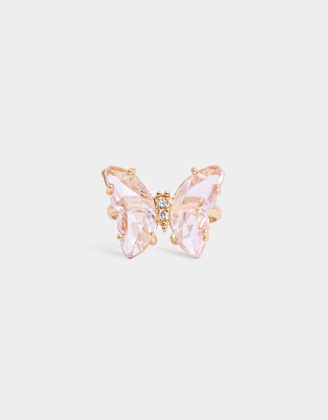 Anillos Medianos y Grandes Con Mariposas Anillo De Mariposa - Dorado