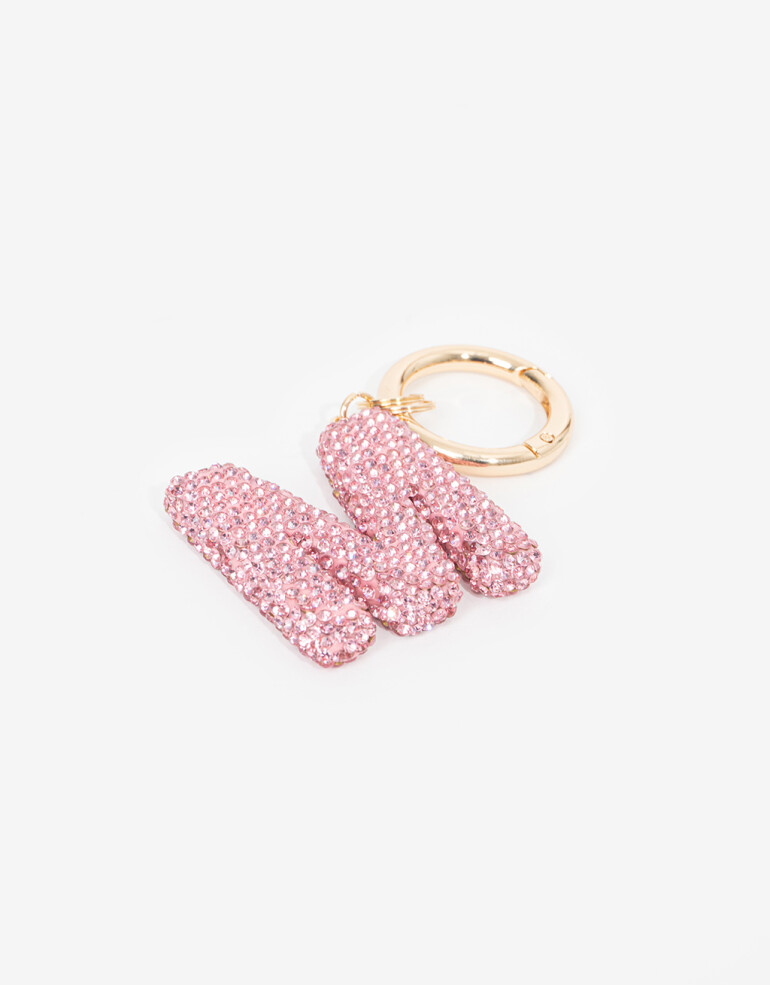 Llavero Strass Llavero Letra "m" De Strass - Fucsia Medio