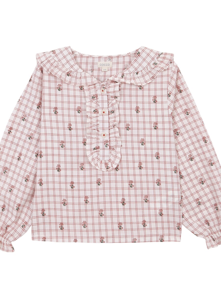 Pijama Estampado De Flores Blanco Roto