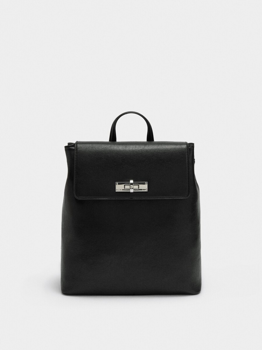 Mochila Con Cierre Giratorio - negro 