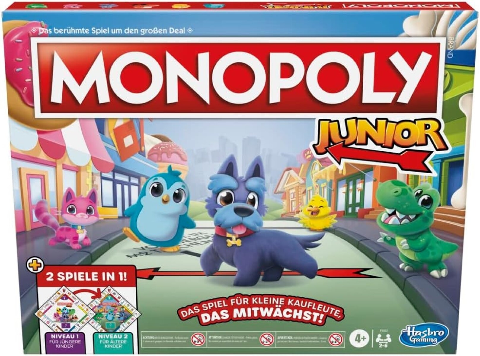 Monopoly Junior - 2 Juegos en 1 - Niños pequeños y mayores 