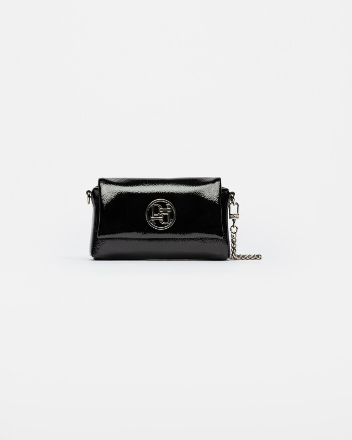 Mini bag Olivia en cuero charol Negro