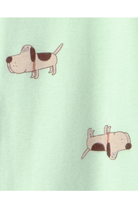 Pijama enterito de algodón, verde, diseño perros. Talles 12-24M Pijama enterito de algodón, verde, diseño perros. Talles 12-24M