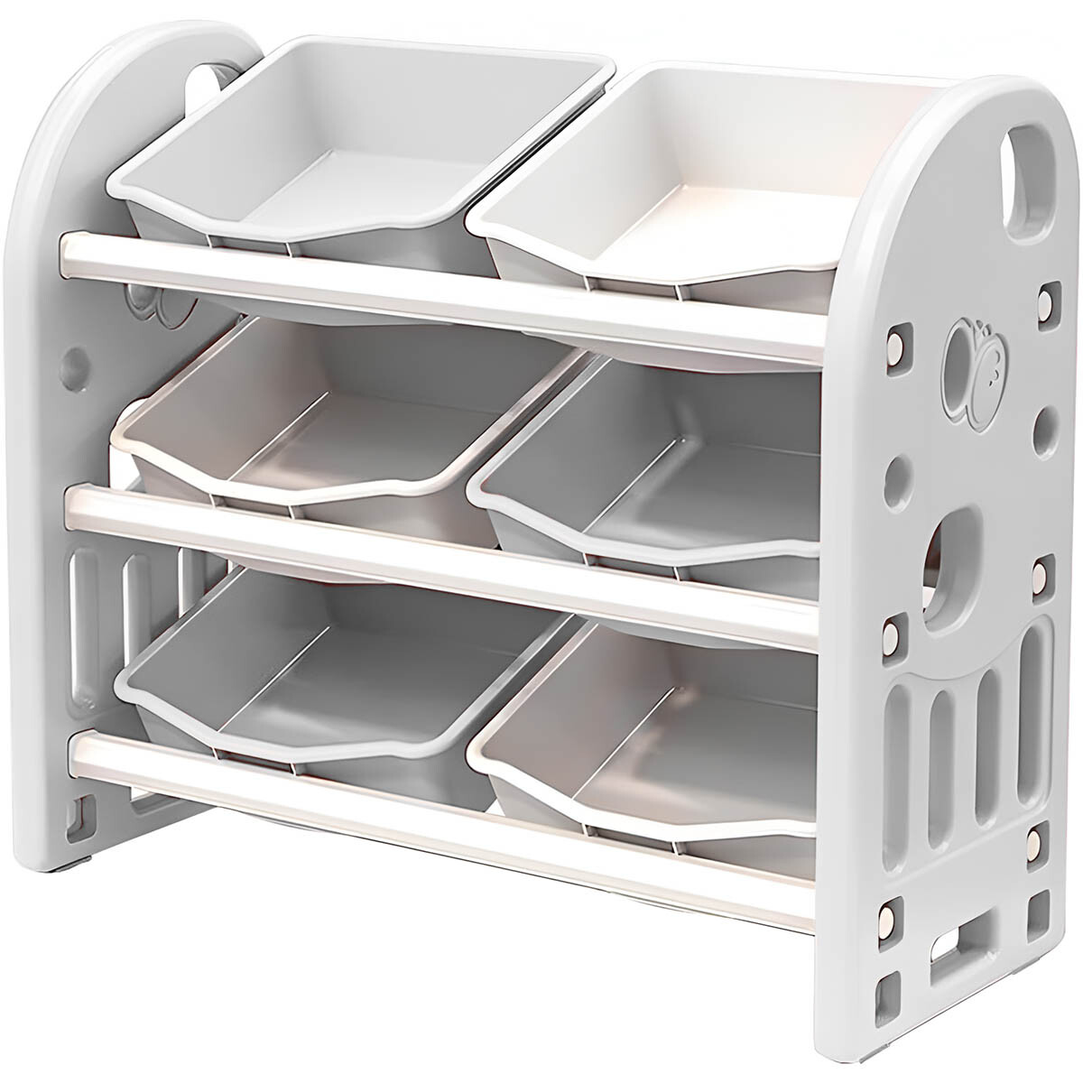 Organizador Estantería 6 Cajones Juguetes P/niños - Gris 