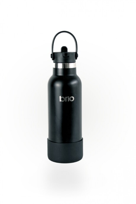 Botella En Acero Inoxidable brio 500ml Con Sorbito Y Manija Negro