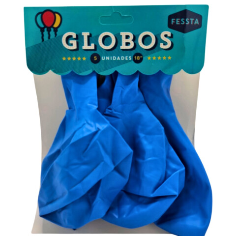 Globos X5 Tamaño R18 Celeste Liso