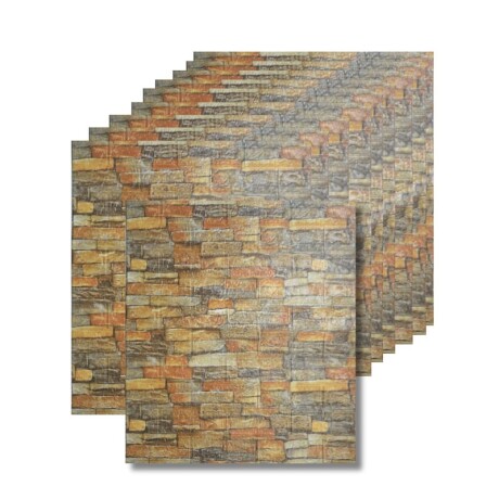 REVESTIMIENTO AUTO ADHESIVO 3D 70 X 77 CM X 3 MM - PIEDRA FC24 X 10 REVESTIMIENTO AUTO ADHESIVO 3D 70 X 77 CM X 3 MM - PIEDRA FC24 X 10