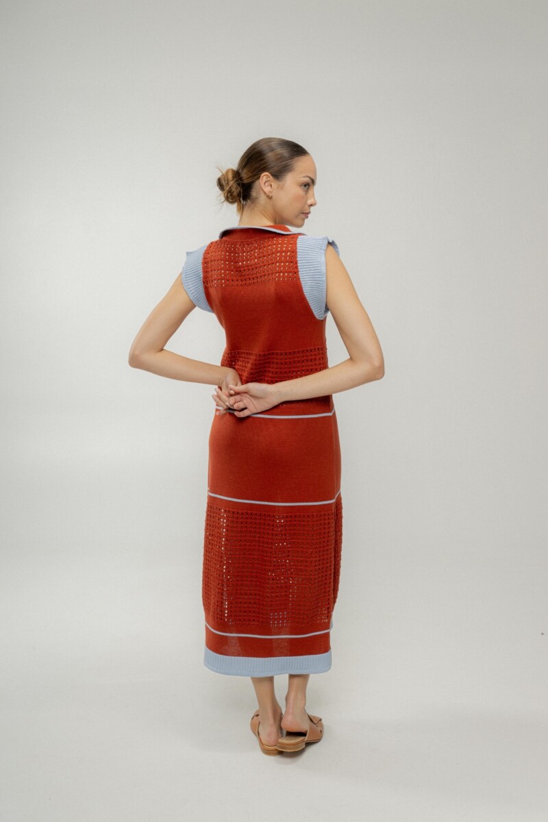 VESTIDO STRIPE Terracota Y