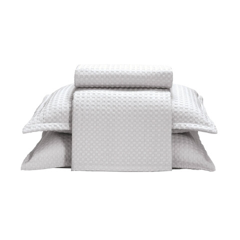 Juego Colcha y Funda Dohler Provenza Queen 100% Microfibra GRIS PLATA