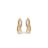 Caravanas Aros Infinito- Oro bajo - oro blanco - Sin piedra- CA8403 sinpiedra