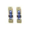 Caravanas de oro 18k con brillante y zafiros N8734 Caravanas de oro 18k con brillante y zafiros N8734