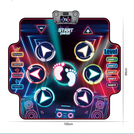 Alfombra Baile Interactiva Dance Mat Luz Bluetooth Alfombra Baile Interactiva Dance Mat Luz Bluetooth