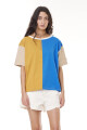 Remera Lulú Azul/Beige