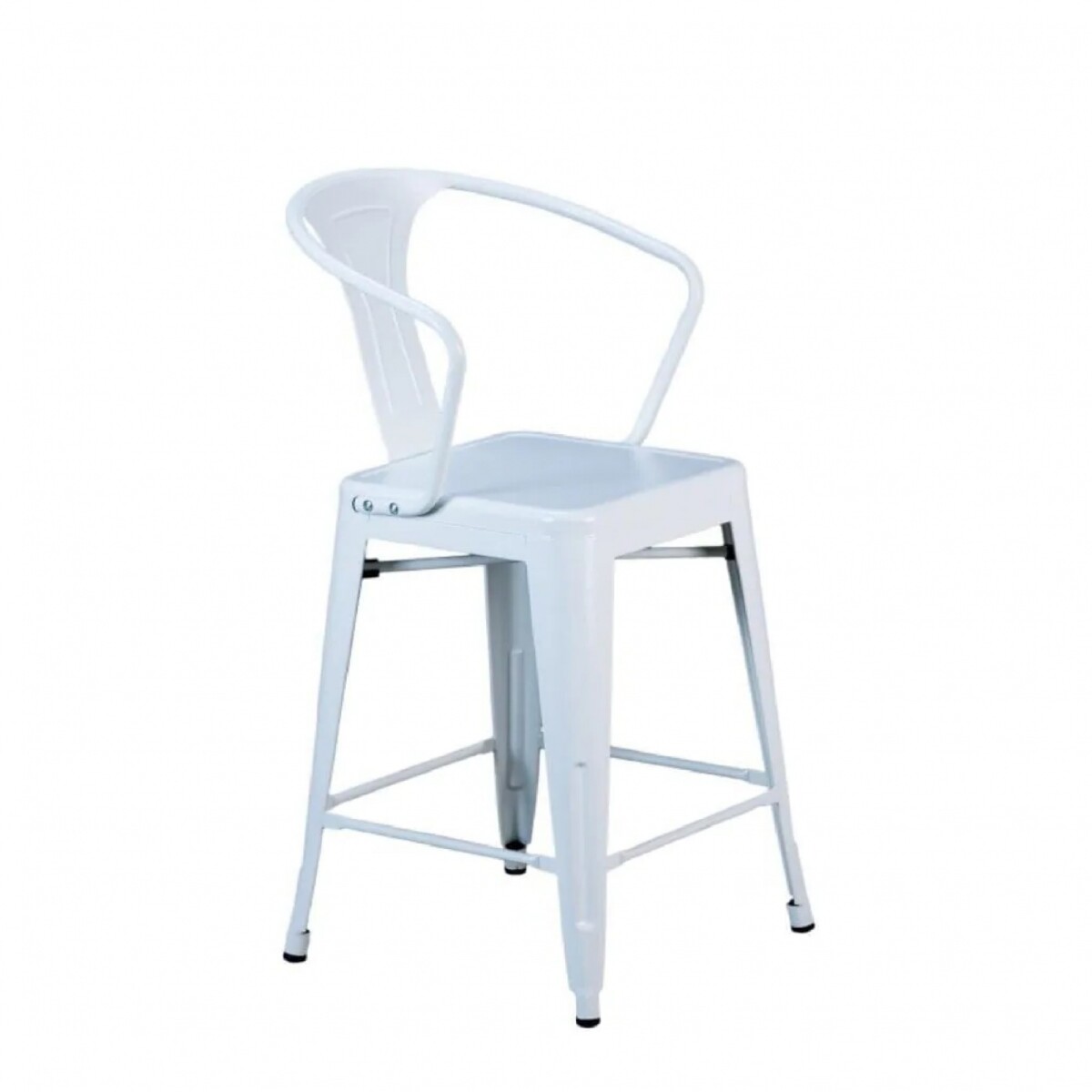 Silla Tolix Metálica Con Posabrazos Blanca 