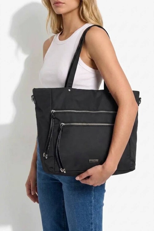 Shopper con cierres negro