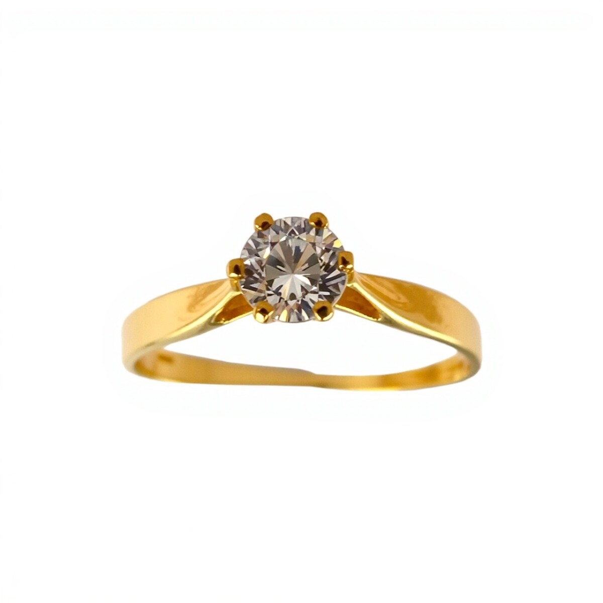 Anillo Solitario-Oro bajo-Piedra Zirconia-AN8064 - conpiedra 