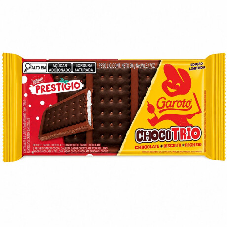 GALLETA CHOCO TRIO GAROTO 90G PRESTIGIO GALLETA CHOCO TRIO GAROTO 90G PRESTIGIO