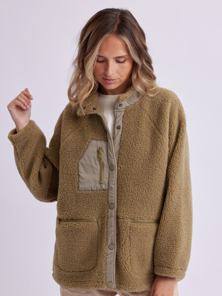 Campera Sherpa Verde Oliva