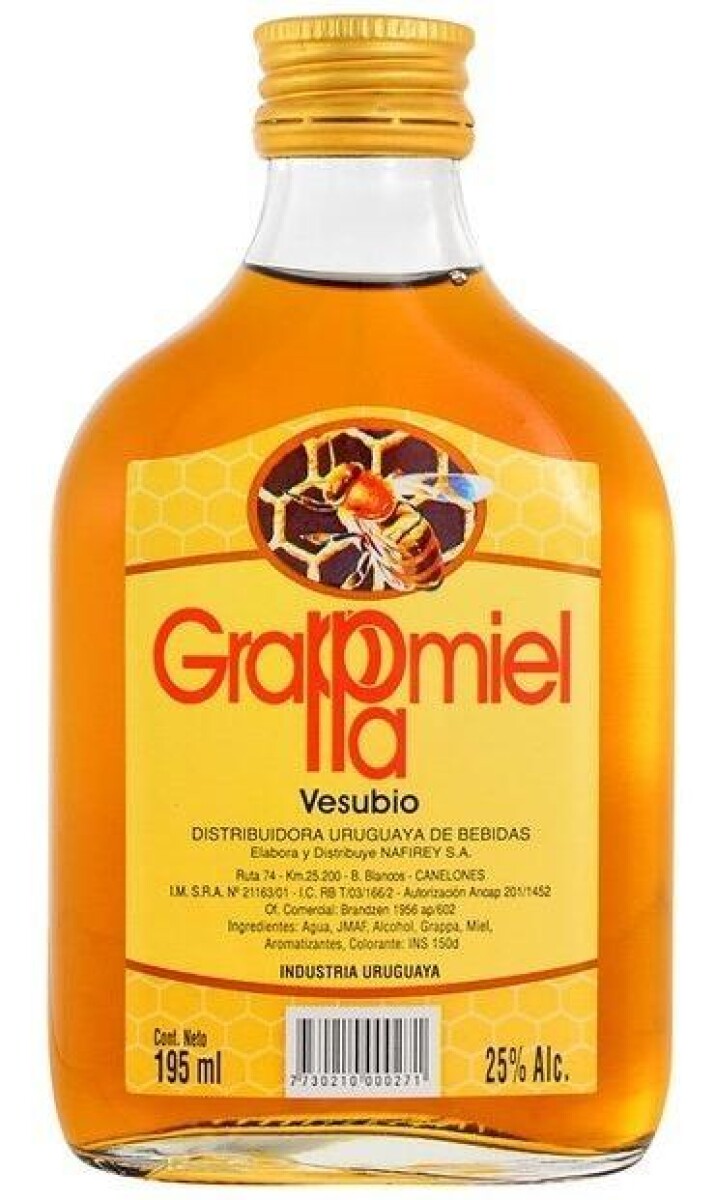 BEBIDA GRAPPAMIEL VESUBIO PETACA 195 ML 