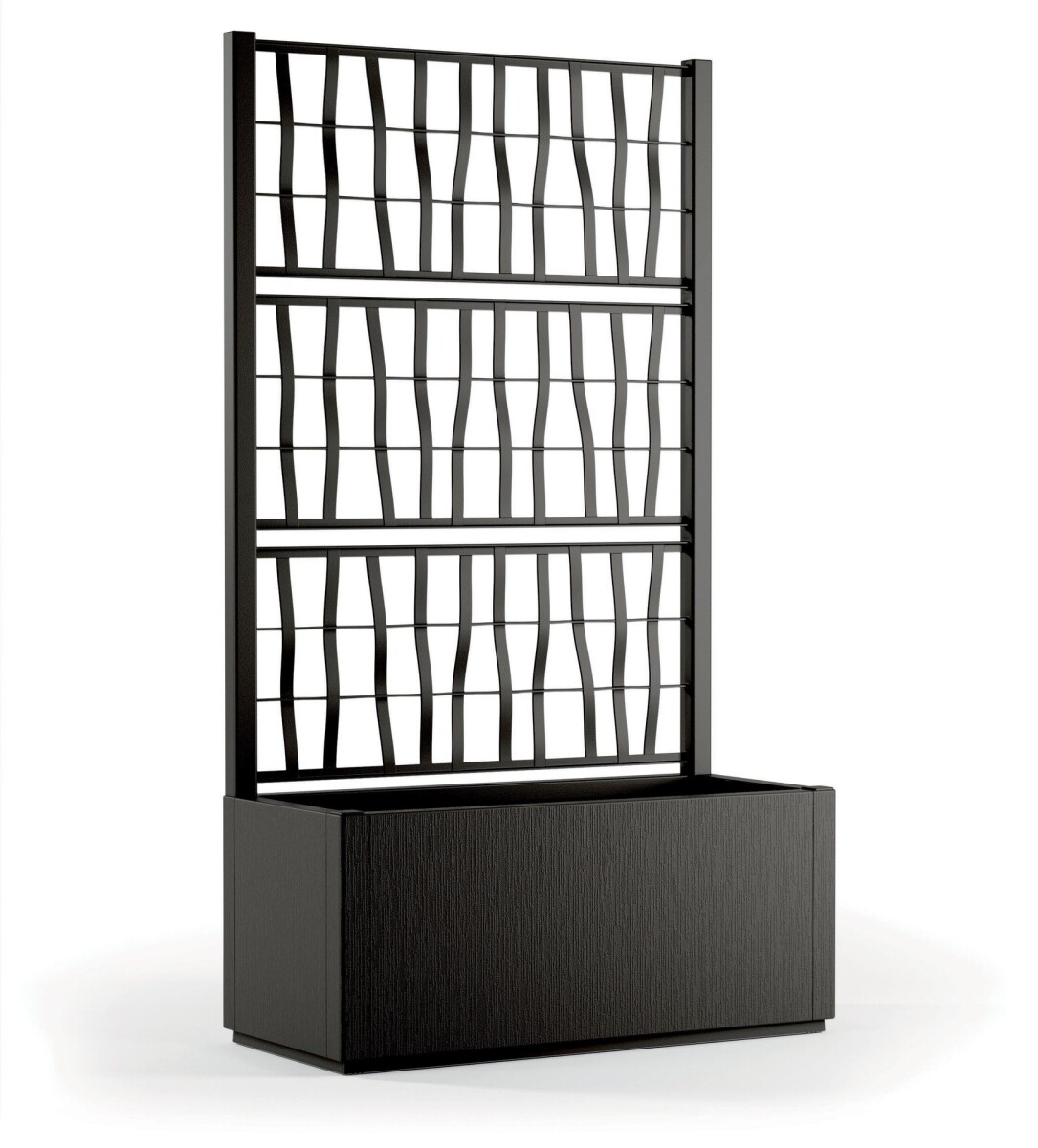 MACETA RECTANGULAR ETHICA 80 CM C/ENREJADO GRAFITO 