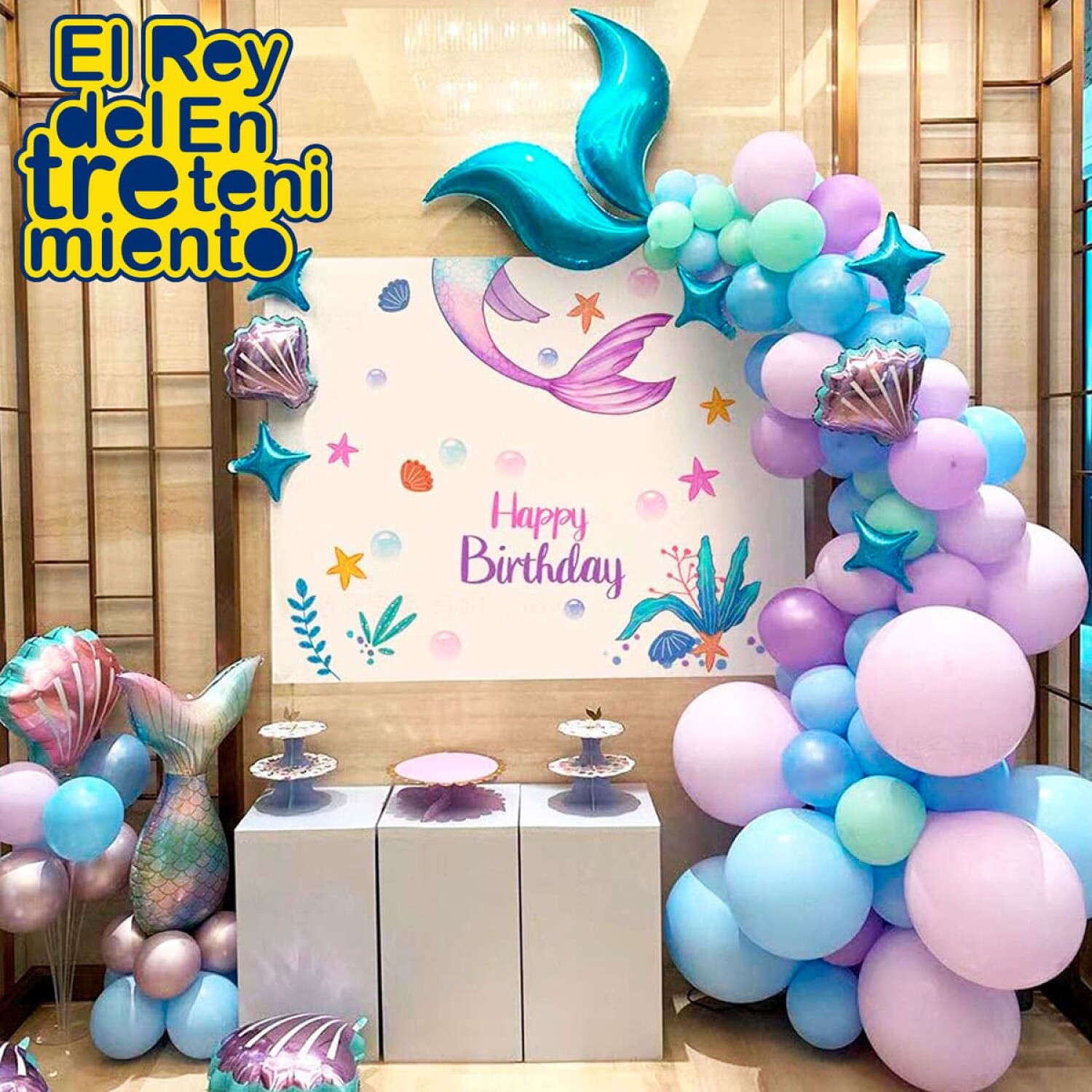 2 años de edad, 32 pulgadas, conjunto de globos de sirena digital,  decoración de fiesta de cumpleaño Sincero Electrónica