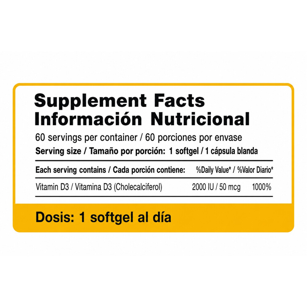 Vitamina D3 2000 UI | 60 Cápsulas - Qualivits Vitamina D3 2000 UI | 60 Cápsulas - Qualivits