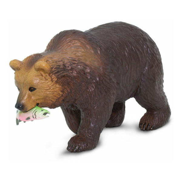 Oso Pardo Grizzly Safari Figura Muñeco Gris Realista Oso Pardo Grizzly Safari Figura Muñeco Gris Realista