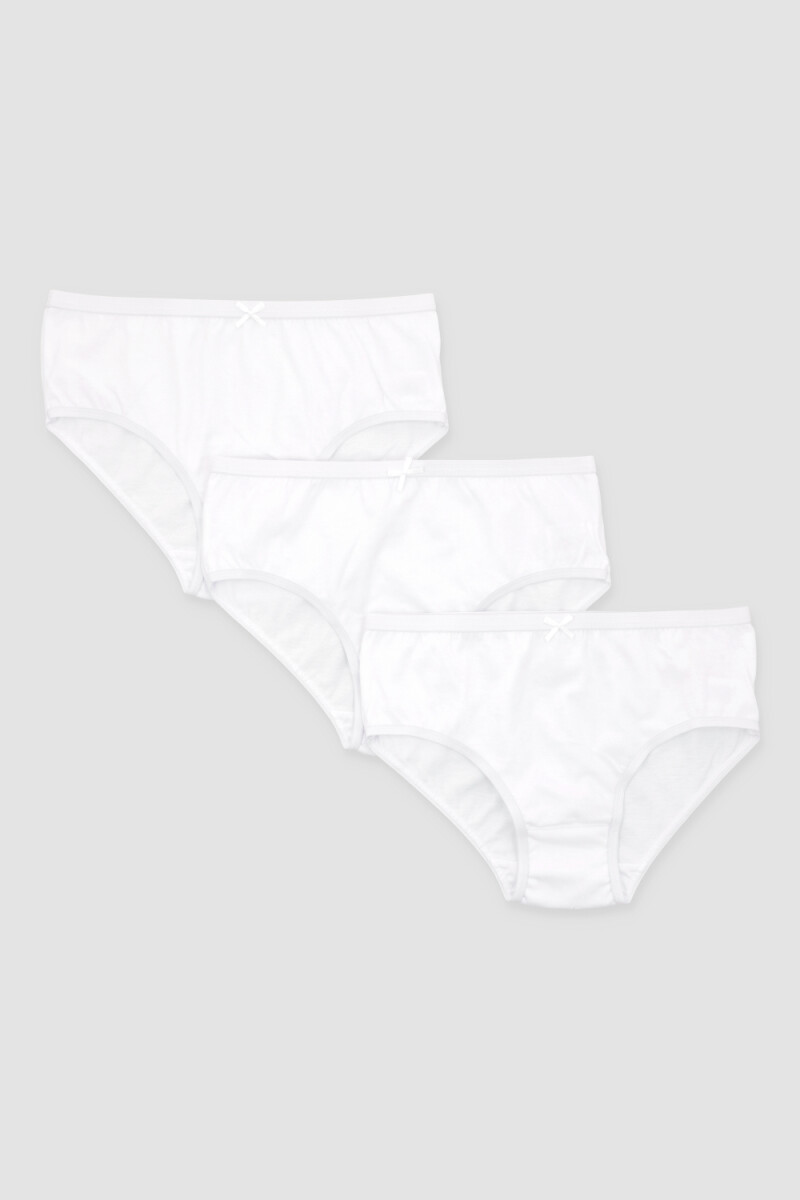 Pack x3 bombacha infantil Blanco