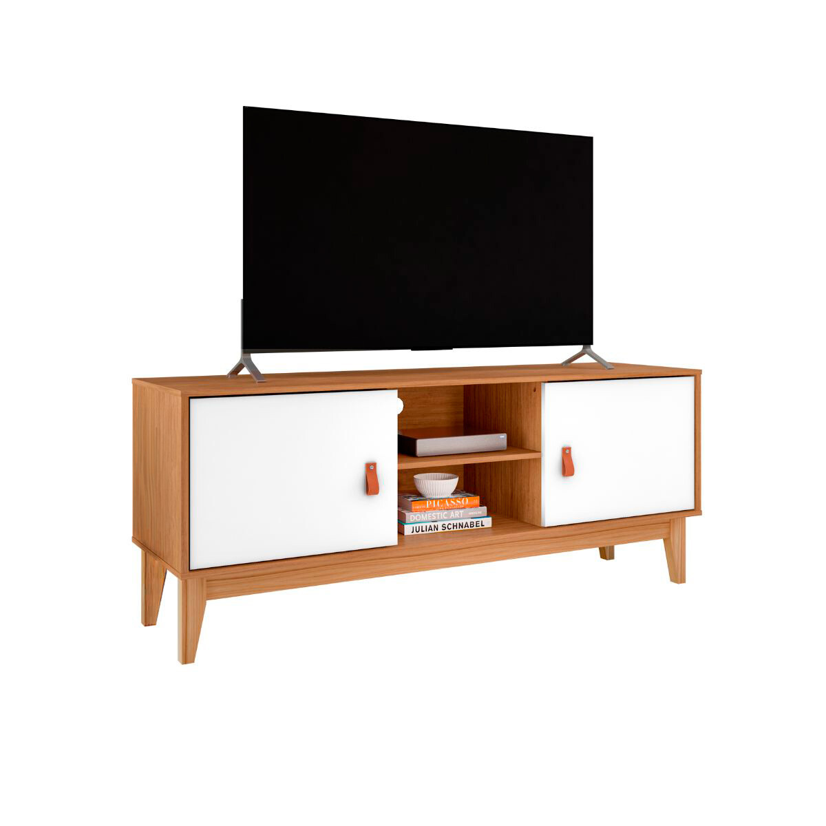 Rack Safira Plus - Blanco y Cedro 