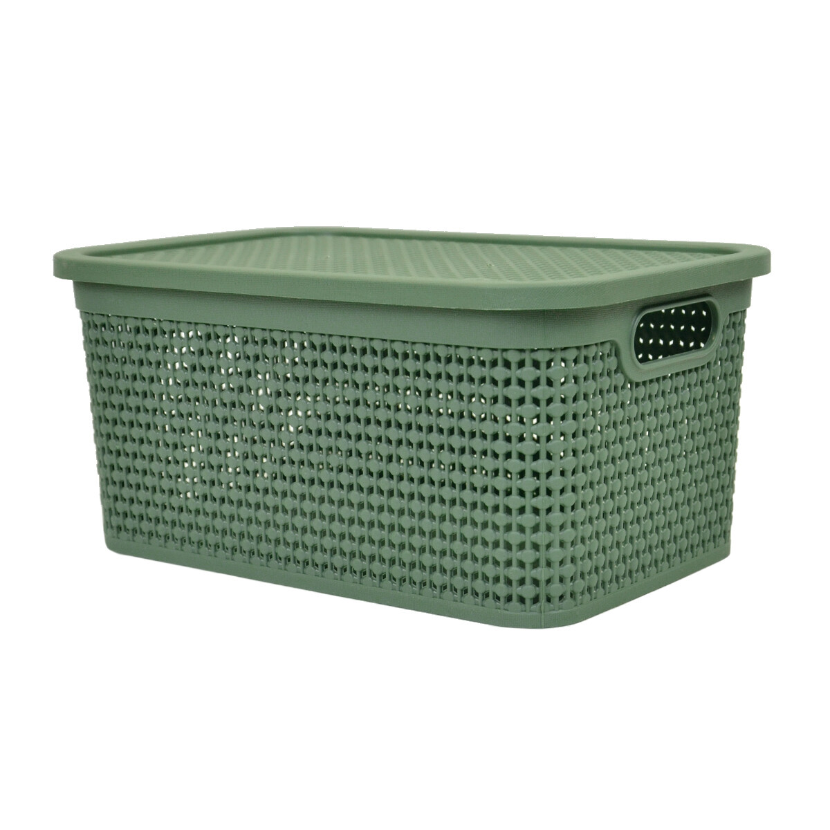 Caja simil ratán 7,5 lts 31x21x14,7 cm - VERDE 