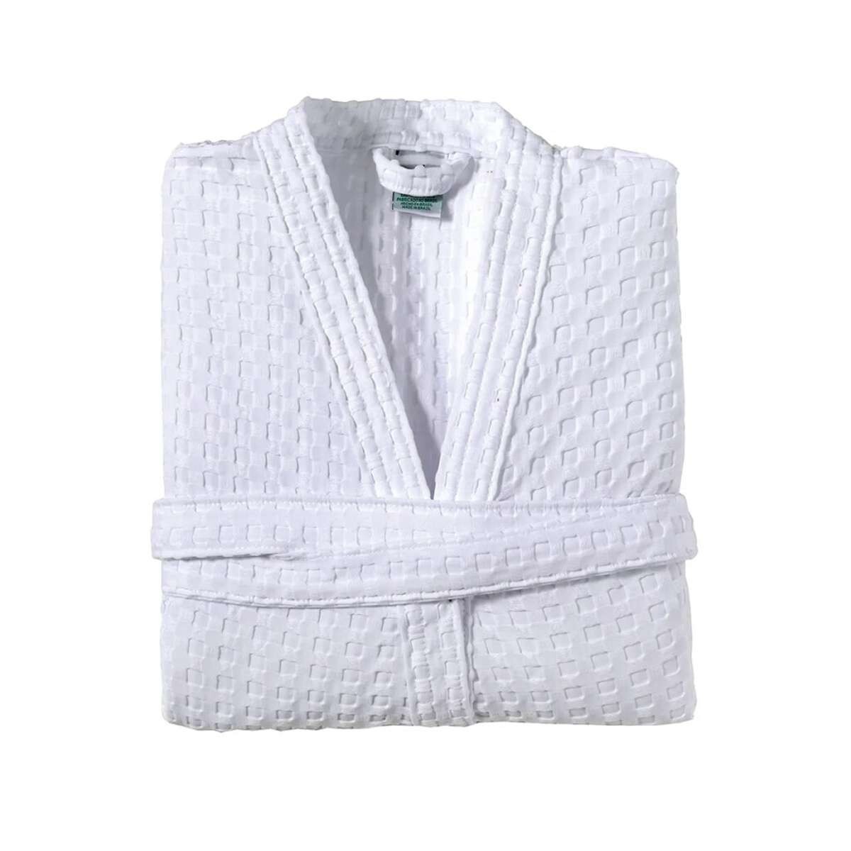 Bata de Cama Provenza Dohler 100% Microfibra Talle P Al XG - Blanco 