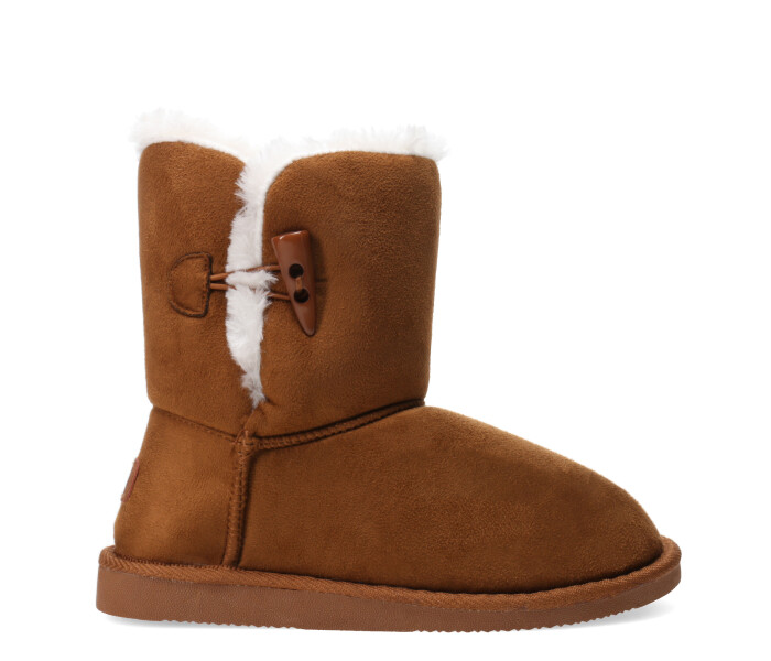 Bota JORE con piel interior y botón alpino en lat Dk.Camel
