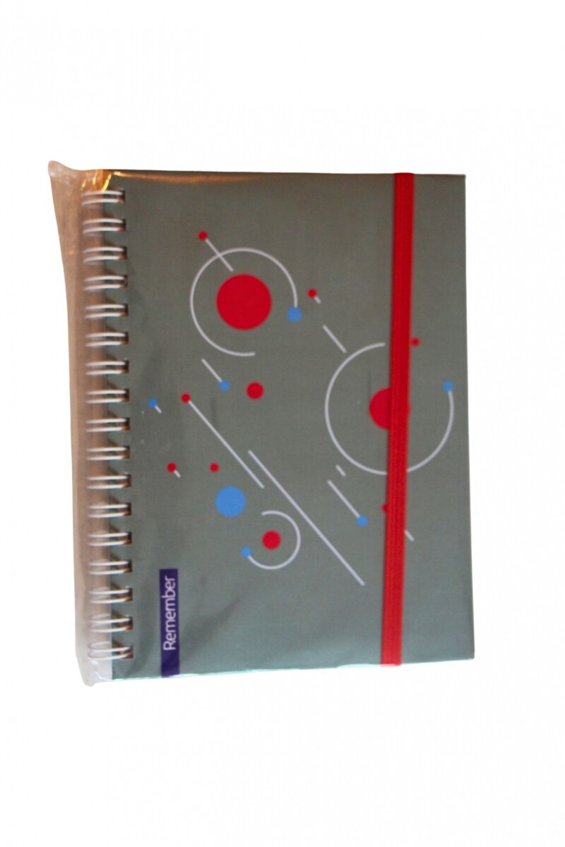 CUADERNO REMEMBER PRINT 17X23 - TAPA CIRCULOS ROJO GRIS 