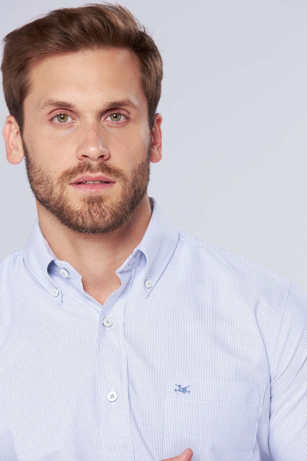 CAMISA RAYADA Celeste