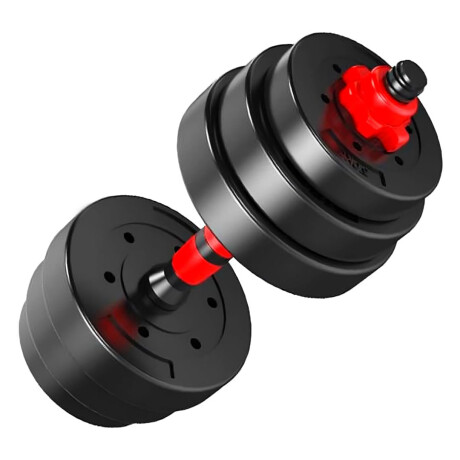 Set Barra y Mancuernas SBMD40 Con Discos Forrados 40KG Ub NEGRO