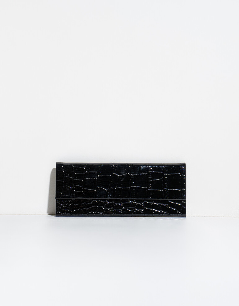 Estuches Anteojos Liso Estuche Plegable Con Textura - Negro