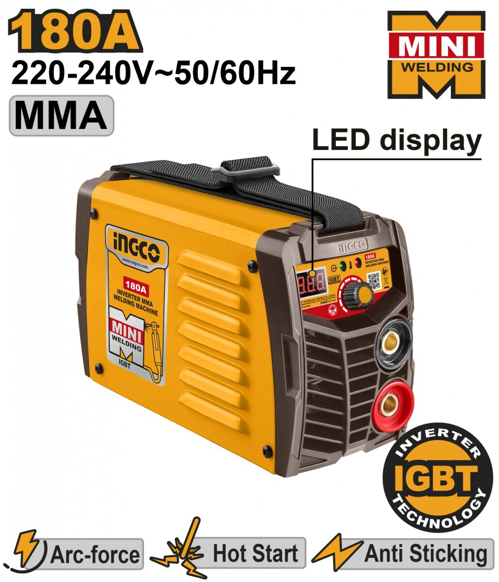 SOLDADORA INVERTER 180AMP MMA INGCO MMA18058 