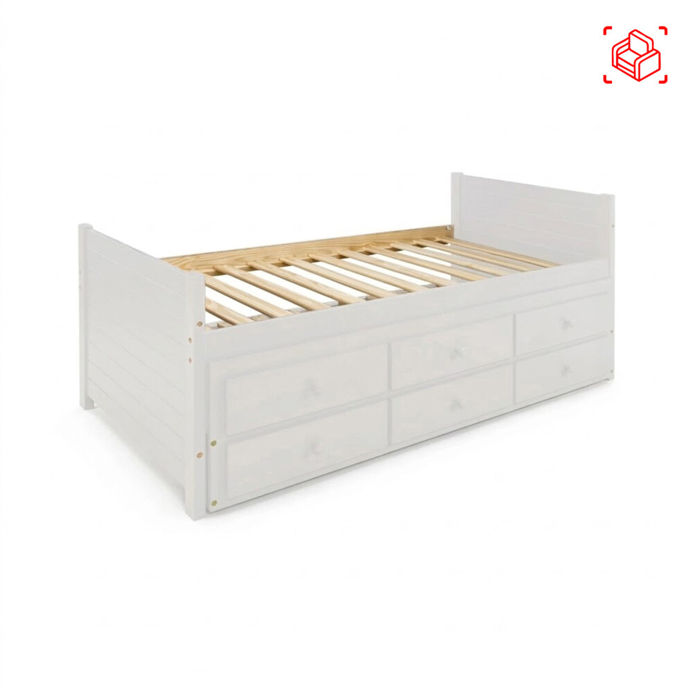 CAMA MARINERA 1 PLAZA MADERA BLANCO CAPTAIN