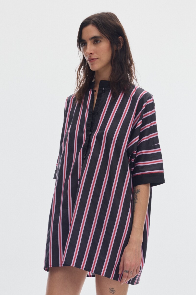 Camisola Vice Print Stripes Black