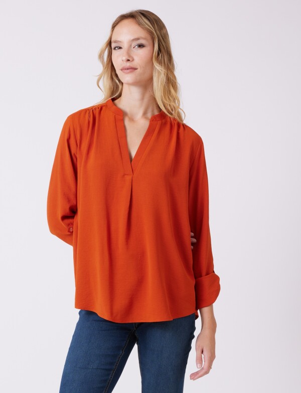 Blusa Escote V TERRACOTA