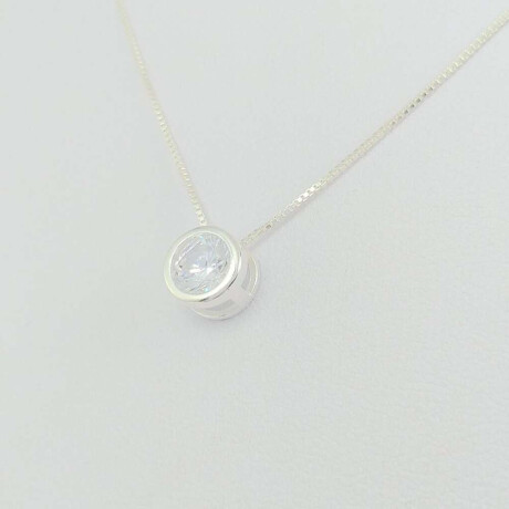 Conjunto de cadena de plata con punto de luz Con Circonia