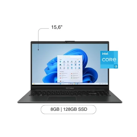 Notebook ASUS Vivobook Go 15 15,6' FHD 128GB / 8GB I3-N305 W11 - Black Notebook ASUS Vivobook Go 15 15,6' FHD 128GB / 8GB I3-N305 W11 - Black