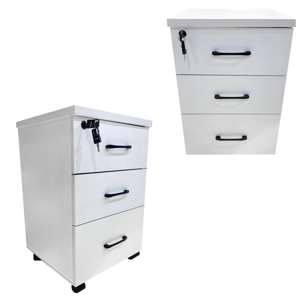 Cajonera con llave 3 Cajones Blanco